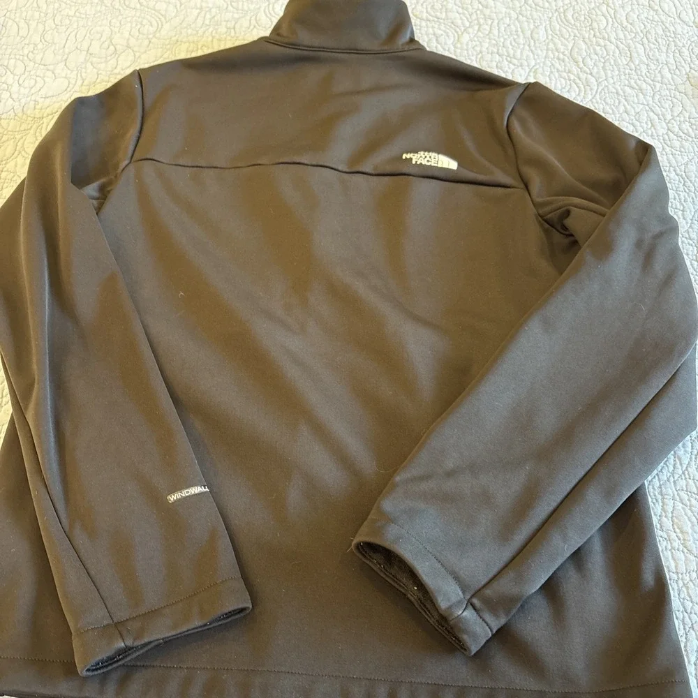 The North Face Mens Medium Windwall Full Zip Fleece Black Jacket